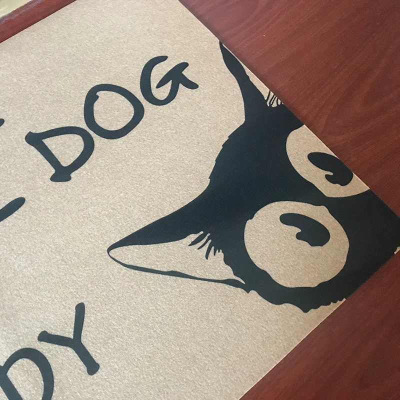 Коврик для входной двери-раньше-Остерегайтесь собаки кошка тоже затеняет