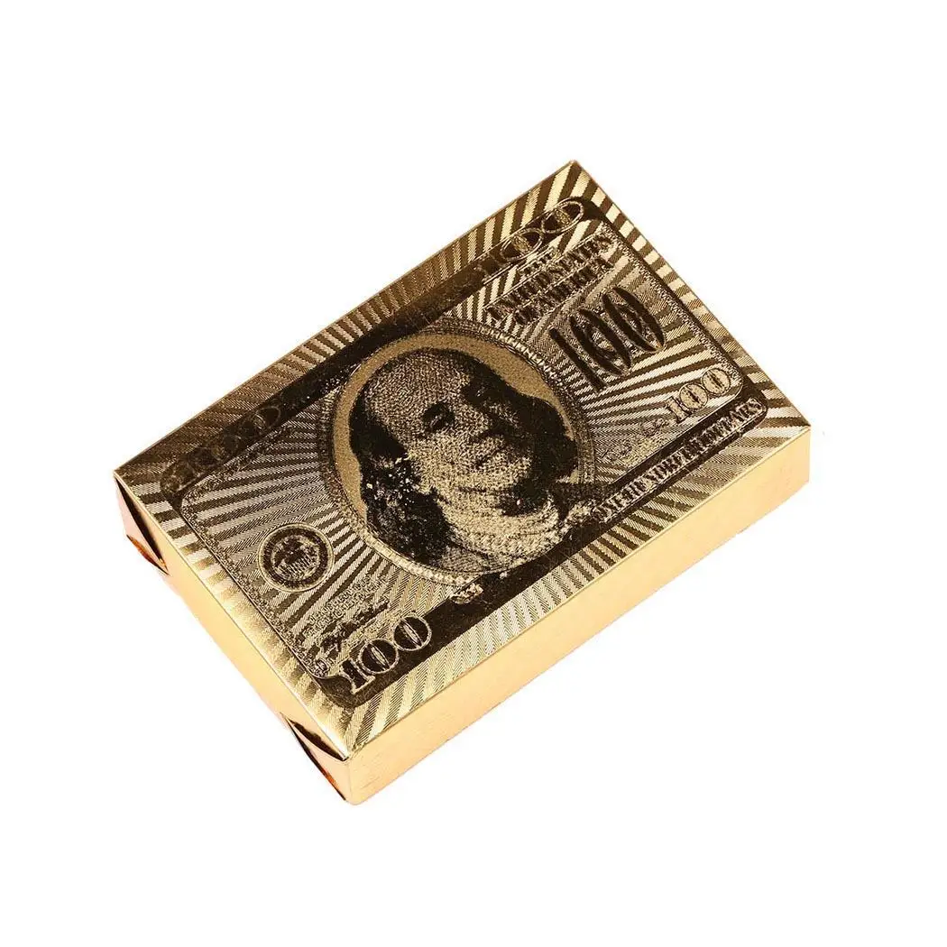 Новые игральные карты водонепроницаемые покерные черный плед доллар колода