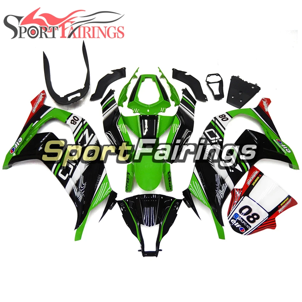 

Motorcycle Fairings For Kawasaki Ninja ZX10R ZX-10R 11 12 13 14 15 Injection ABS Fairing Kit Bodywork Gloss Green Black ELF Hull