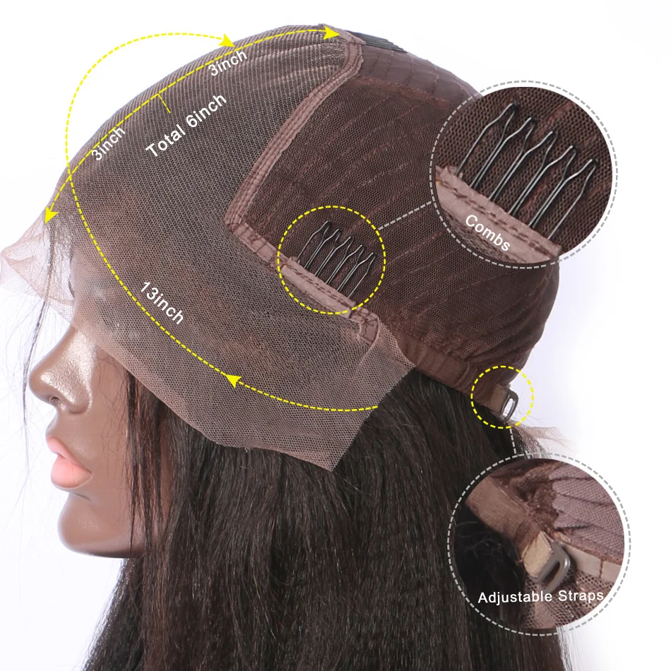 LUFFYHAIR предварительно вырезанные бразильские Remy человеческих волос Yaki причёска Боб с прямыми волосами Парики 13x6 Синтетические волосы на кружеве парик «пучок» покрой парик волосами младенца