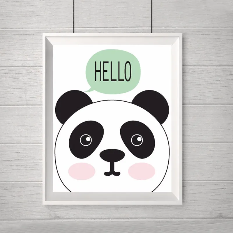 Художественный Рисунок Hello Panda детский настенный парусиновый рисунок с пандой