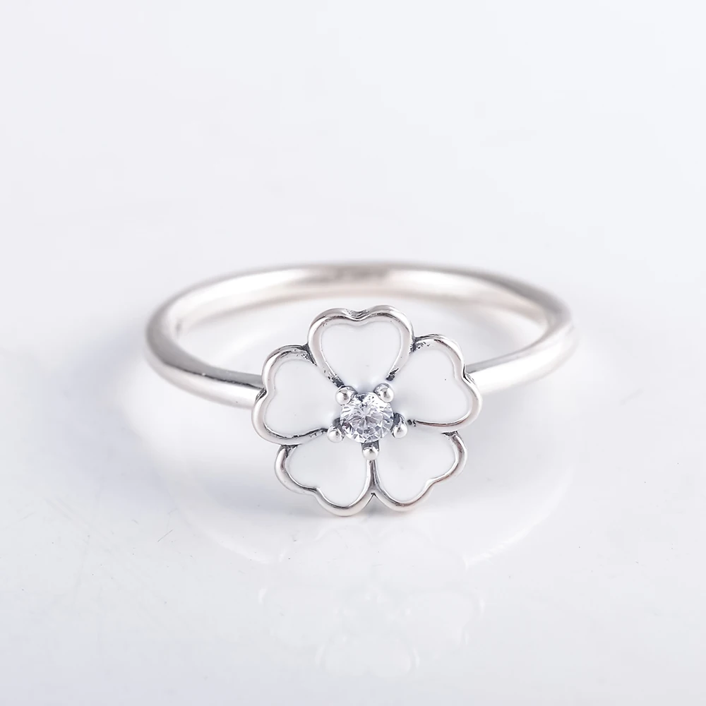 DEVOLOVE Trendy with White Enamel Flower Finger Ring Women Cheap For Party Accessories anillo CRI1103-B Dropshipping | Украшения и