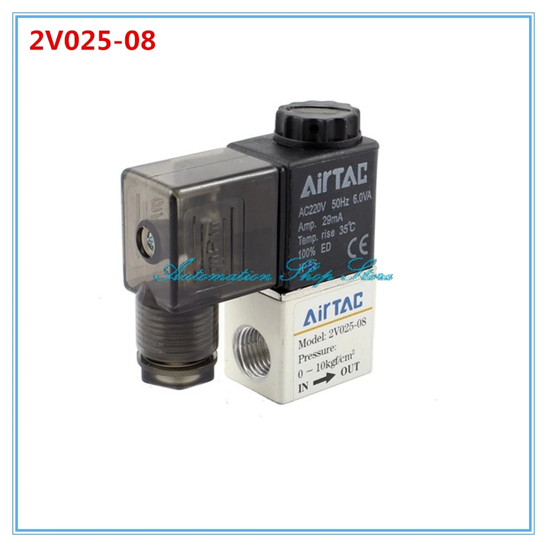 2V025-08 2 порта 2Pos 1/" BSP электрическая Шестигранная пневматическая управляемая воздушная соленоидная катушка клапана 12 в 24 в 110 В 220 В 50 Гц 6ва