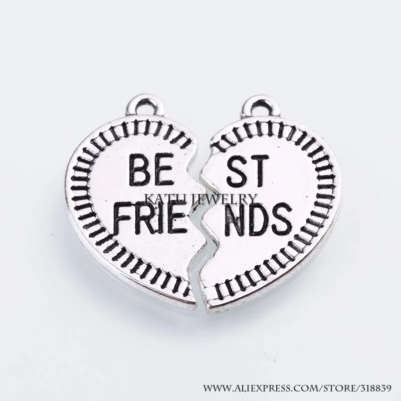 Винтажные Серебристые Кулоны Из Сплава Цинка С Камео Буквами Best Friend DIY Алфавитная