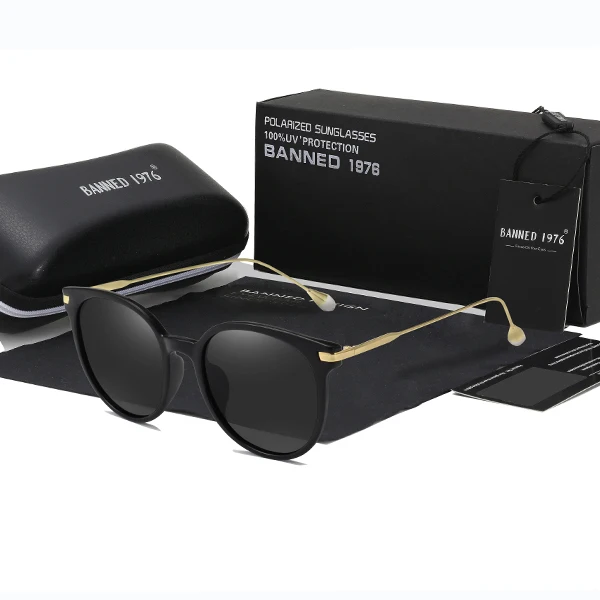 black New HD Polarized Sunglasses Women's Driving Shades Female Sun Glasses For lady's Retro girl's Luxury Brand Designer Oculos - Цвет линз: black