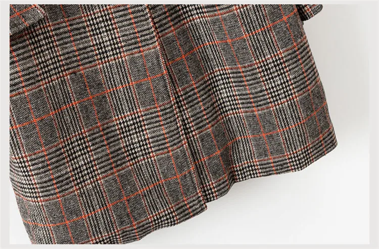 Большие размеры, XXL-5XL, Осень-зима, Женские клетчатые блейзеры, куртка, свободная верхняя одежда, Женские повседневные топы, клетчатый костюм, пальто, большой размер, G227