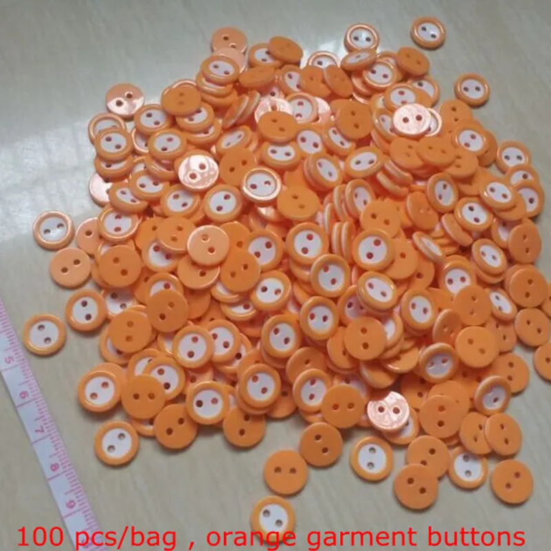 11 мм круглая футболка кнопка 2 отверстия оранжевый детская одежда пуговицы|shirt
