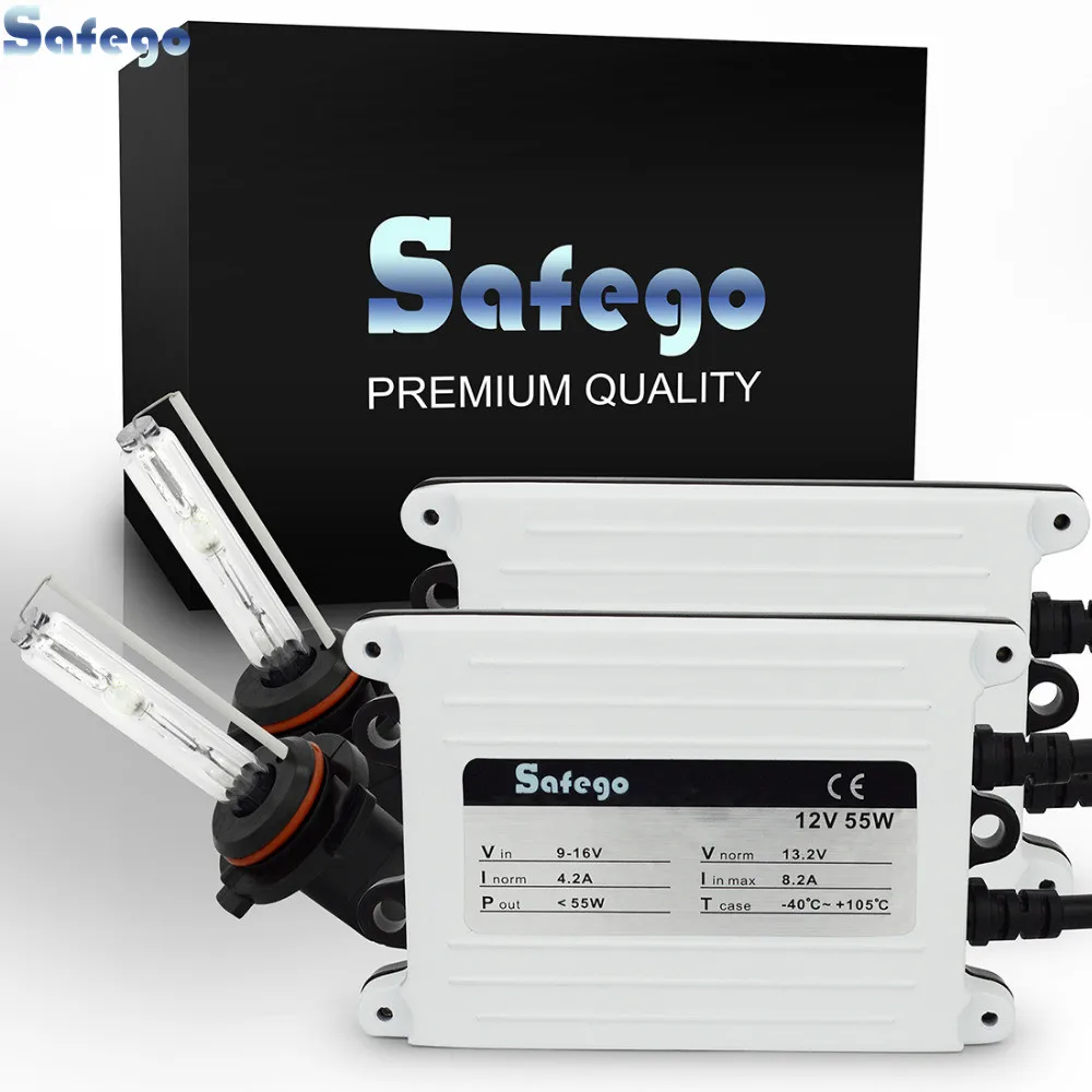 Safego 1 комплект hid xenon 55 Вт лампы балласт для H4 H3 H7 H8 H9 H10 H11 9004 9005 h7 h4 4300k ксенона