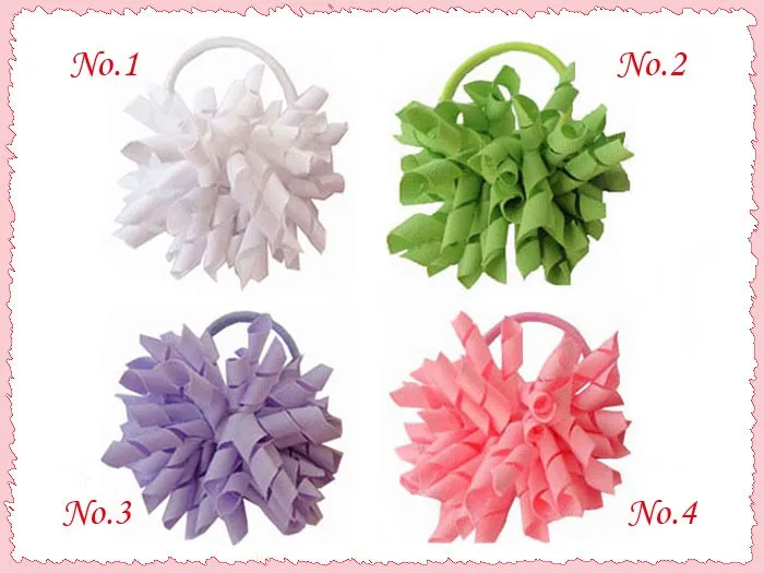 2pcs baby korker tassel Ponytail holders curly ribbons flower hair clip ties corker school bobbles elastic accessory PD006 | Детская
