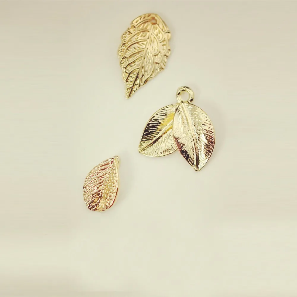 DIY european Fashion charm gifts Small leaves metal charms for jewelry making Pendant floating Key Chains as Accessories | Украшения и