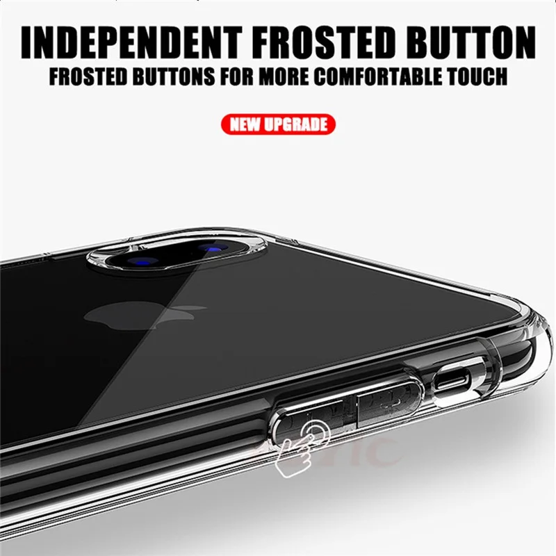 Антидетонационные силиконовые прозрачные чехлы MUSTIGER для iPhone X 6 7 8 Plus чехол XS Max XR 5S