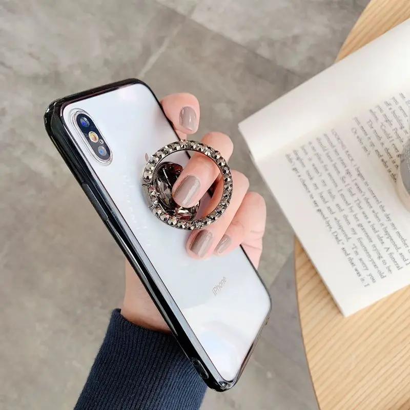 Роскошный прозрачный чехол для телефона iPhone X 8 7 6 6S Plus XR XS тонкий чехол-подставка