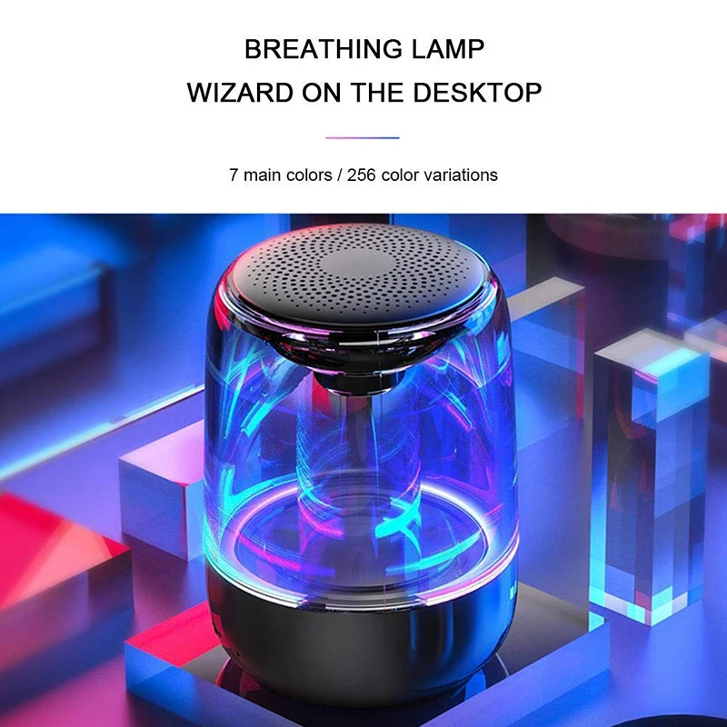 FELYBY C7 Bluetooth 5 0 динамик прозрачный СВЕТОДИОДНЫЙ Красочный ритм мигающие огни TWS 6D
