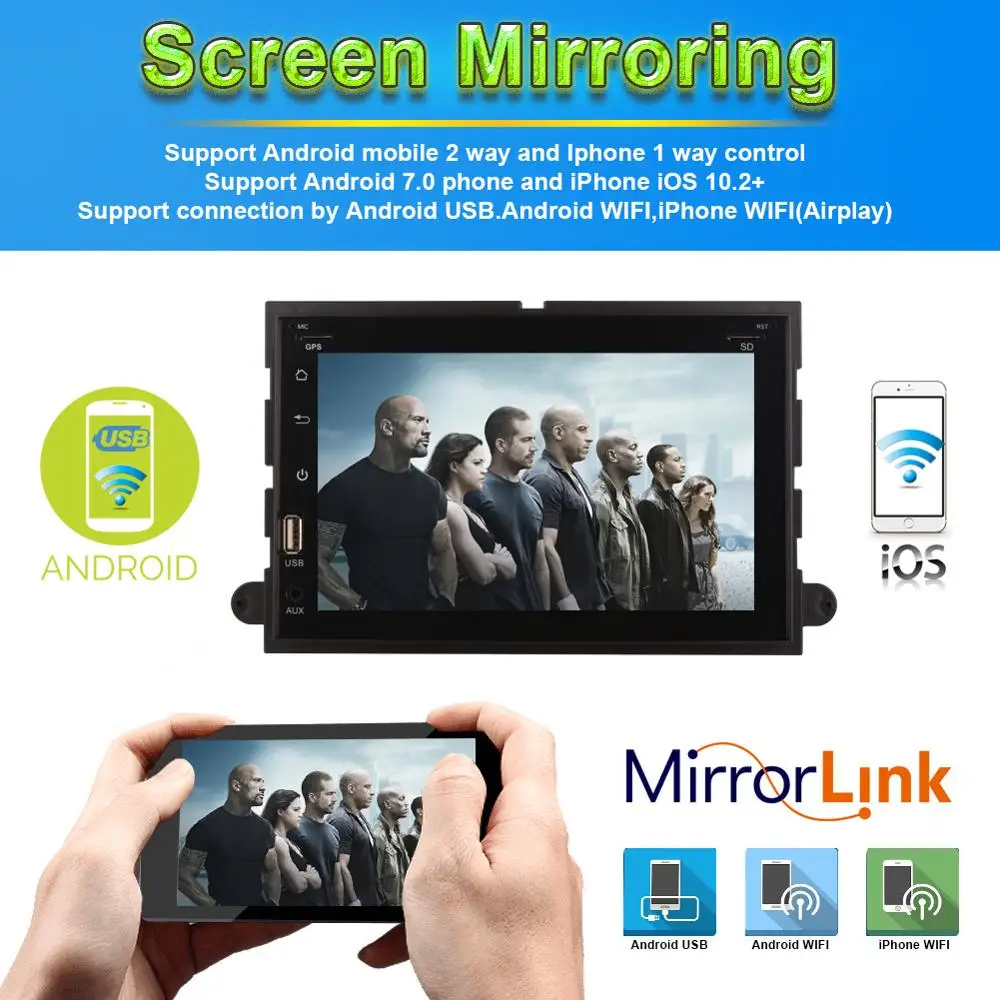Android 8 0 Full Touch 7 ''LCD Автомобильный DVD GPS навигация для Ford Fusion/Explorer/F150/Edge/Expedition 2006 2009