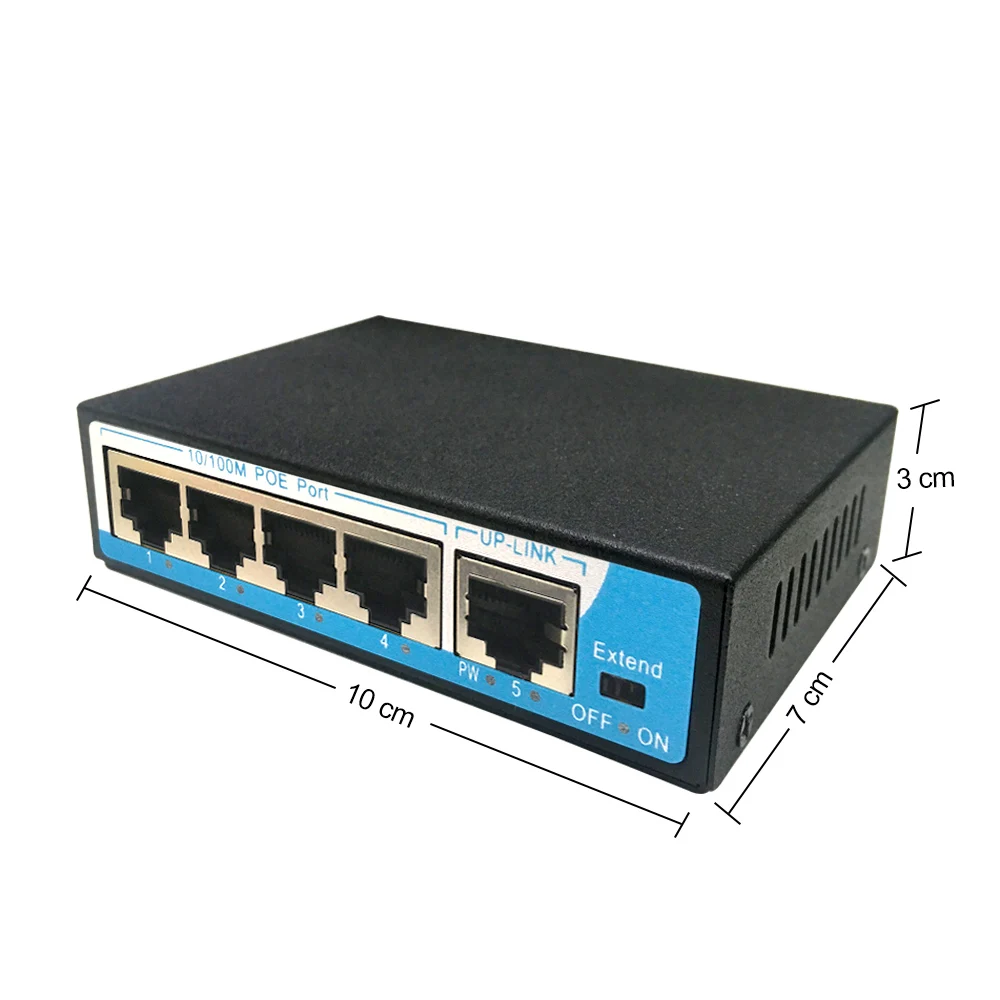 Профессиональный 1+ 4 Порты 10/100 Мбит/с мини коммутатор PoE 48V 1A Мощность over Ethernet сетевой коммутатор для IP CCTV камера Камера