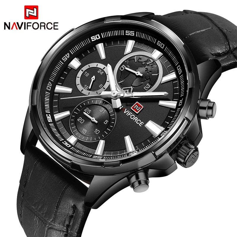 NAVIFORCE для мужчин s спортивные часы 24 часа дата Кварцевые лучший бренд класса люкс
