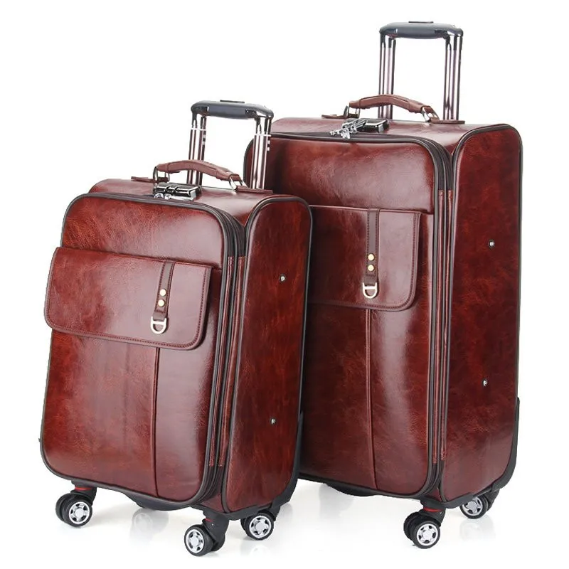 Baggage High quality caster trolley suitcase fashion ladies designer Retro luggage Bags Business travel with trolleys bag viagem