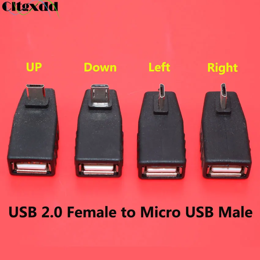 Cltgxdd 1PCS Mini USB Male to 2.0 Female Plug OTG Adapter Connector Micro 90 Degree UP Down Left right Angle | Обустройство дома
