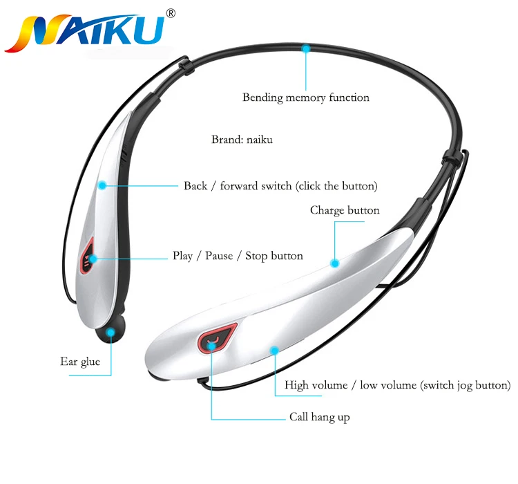 NAIKU Y98, беспроводная стерео bluetooth-гарнитура, музыкальные наушники, спортивные Bluetooth наушники, свободные руки, наушники-вкладыши, MP3, медиа-игры