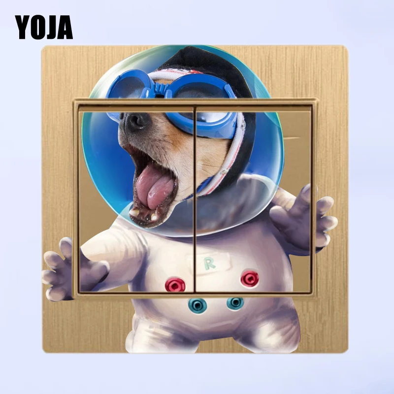 Переключатель для детской комнаты YOJA мультяшная космическая собака наклейка на