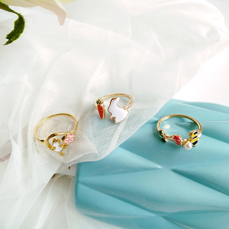 Timlee R048 Бесплатная доставка новые милые женские кольца на палец из сплава с