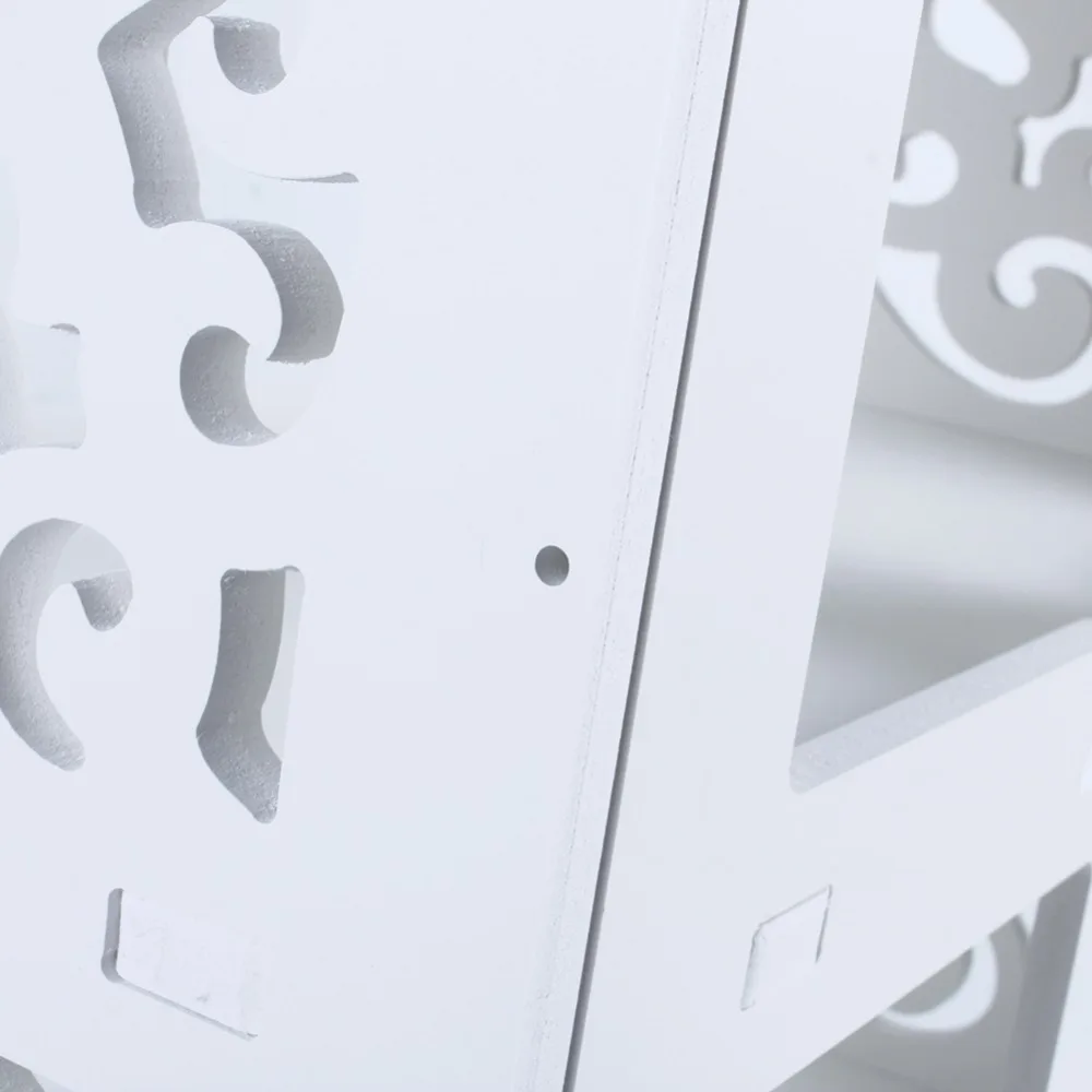 

Wood Plastic Composite 3 Tier Hollow Out Shoe Rack Stand Storage Organiser Shelf 60cm