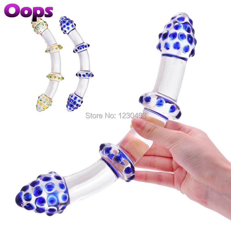 Стеклянный фаллоимитатор с двойной головкой G Spot стимуляторы Кристалл