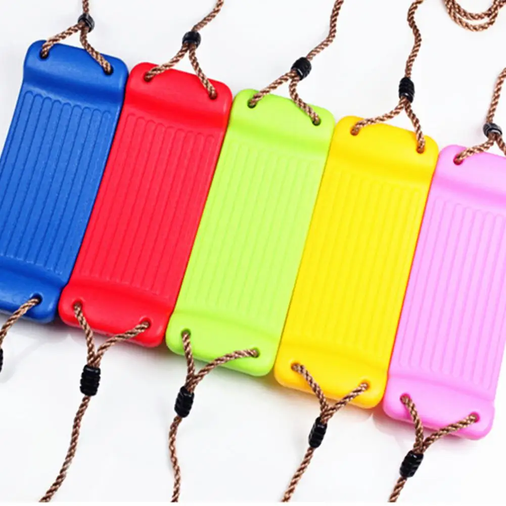 

None Kid Indoor Outdoor Play Game Toy Swing Seat Set Plastic Hard Bending Plate Chair and Rope