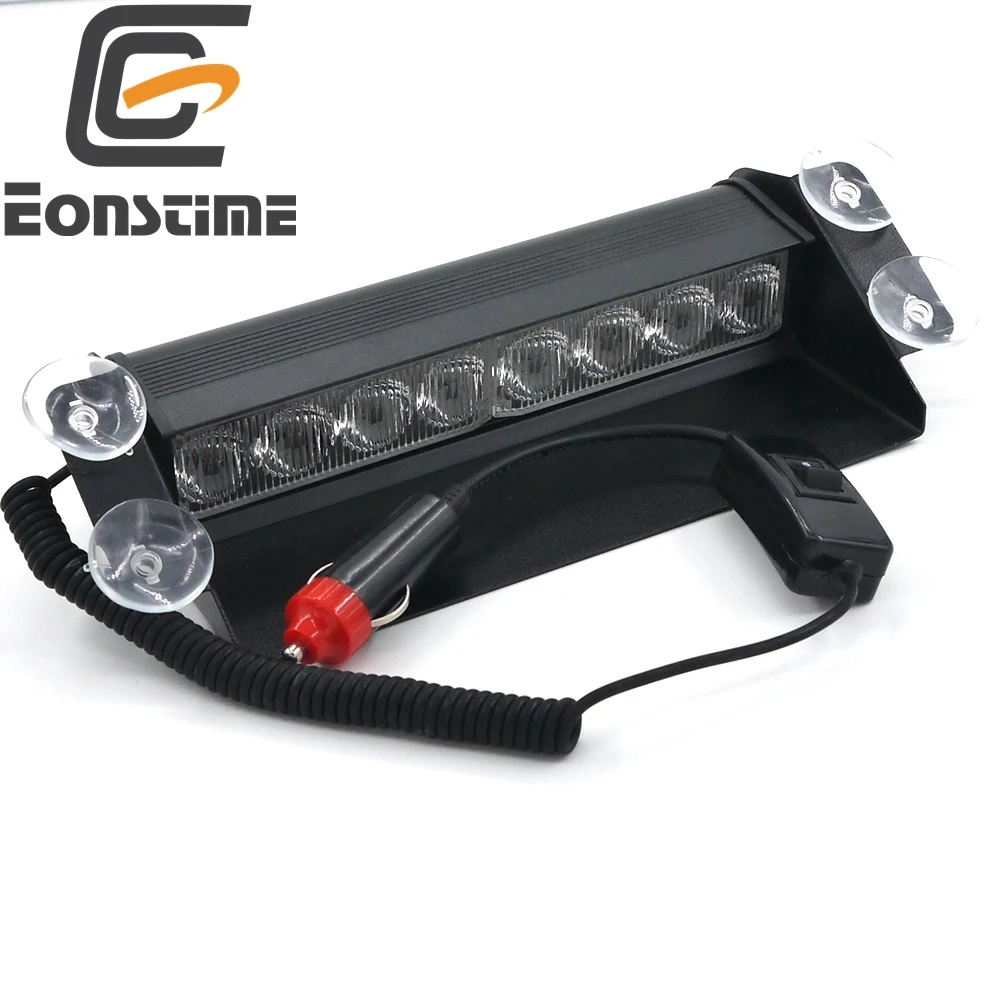 Eonstime 8 Led вспышка Лодка Грузовик Автомобиль мигаПредупреждение аварийное лобовое стекло 3 режима полицейский стробоскоп светильник синий красный белый Янтарный