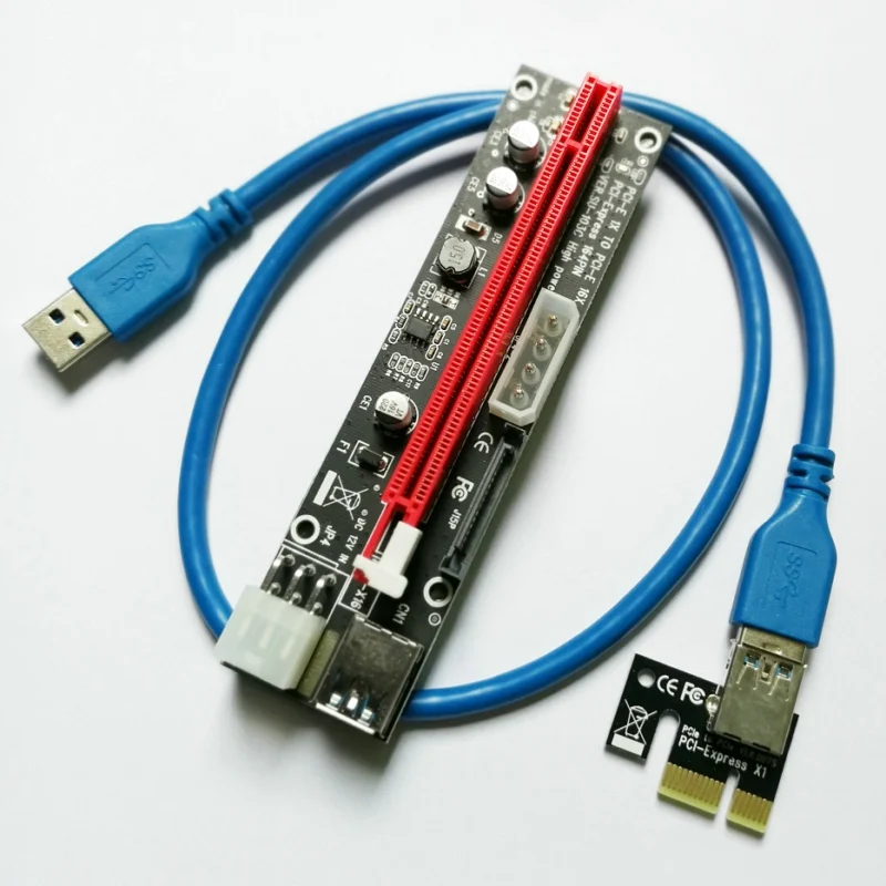 PCI E Riser 1x к 16x питанию USB 3 0 GPU расширитель адаптер карта Биткоин Майнинг 60 см usb