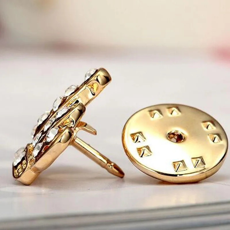 

New Hot Brooch Jewelry Crystal Brooches Pins For Women Inlay Crystal Crown Shirt Collar Brooch Jewelry
