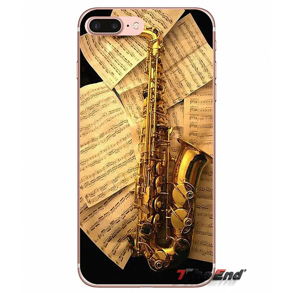 Для Xiaomi Redmi 4 3 3S Pro Mi3 Mi4 Mi4i Mi4C Mi5 Mi5S Mi Max Note 2 Чехол для саксофона SAX Music jazz symbols мягкий