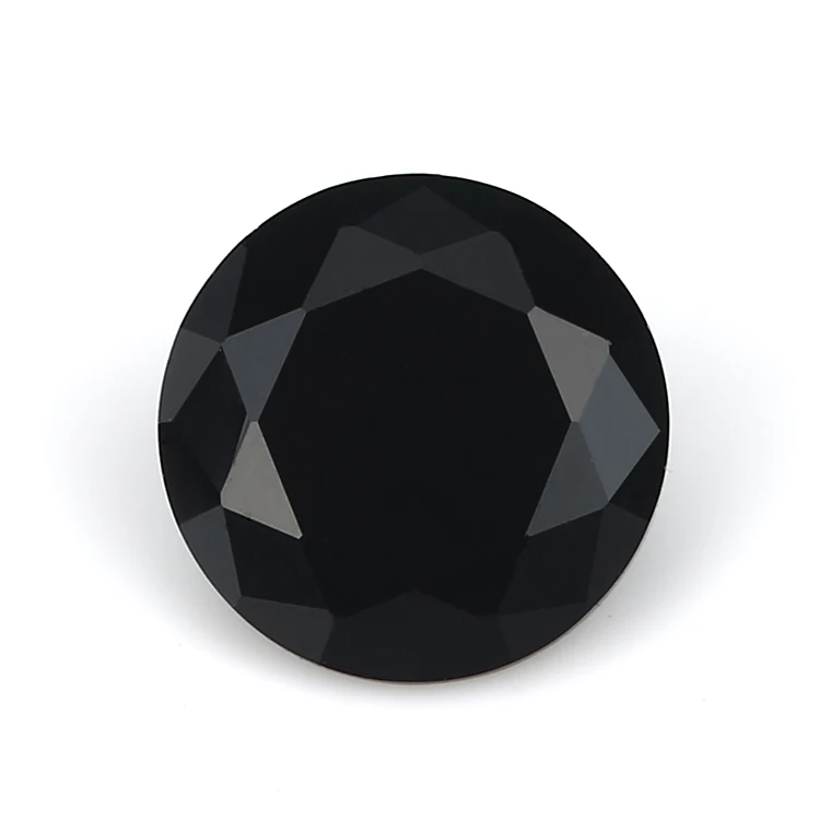 

1.0mm~15mm Round Shape Loose Stone Black Color AAAAA Glass Synthetic Gems For Jewelry DIY Stone