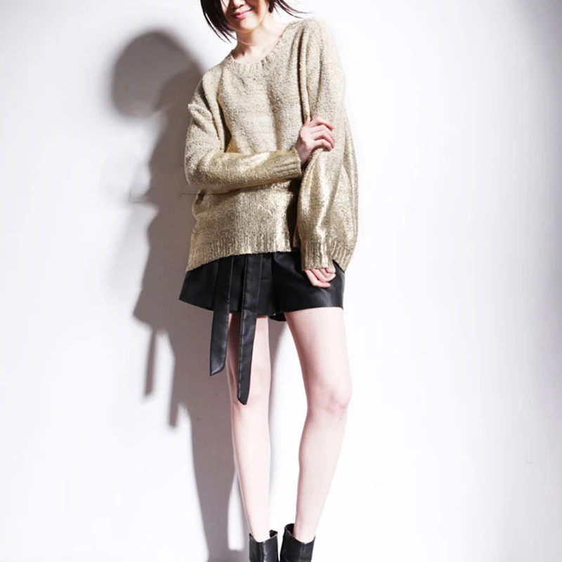 Fashion 2019 Womens Golden Gradient Jumpers Oversized Pullover Ladies Loose Sweater Plus Size Bat-sleeve Blouse Tops Knitwear | Женская