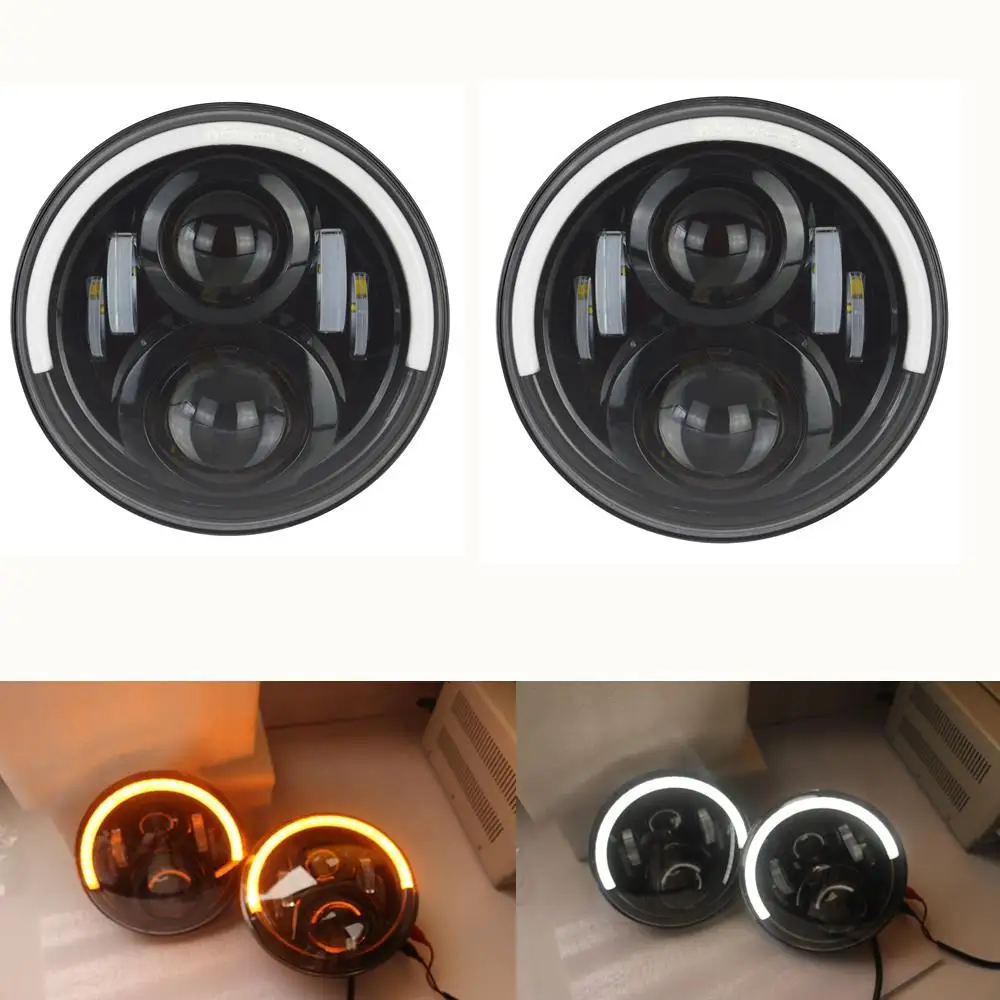 Круглые фары DOT светодиодный Hi Low 7 дюймов для Ford Mustang 1965 1978 Jeep Wrangler JK TJ 1997 2018|Фара