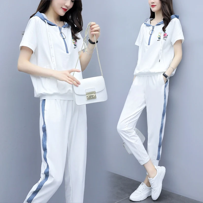 Fashion Loose Tracksuit For Women Two Piece Set Summer Big Size Casual Ensemble Femme Survetement Woman Suit Conjunto Feminino | Женская