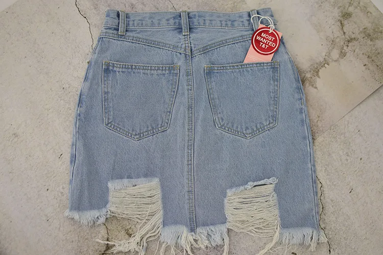 Женская джинсовая юбка карандаш LOGAMI с высокой талией светло синяя|Женские юбки| |