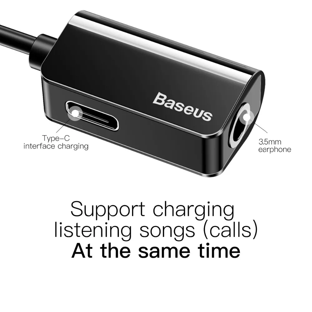 Baseus Тип C кабель аудио адаптер до 3 5 мм Aux Разветвитель USB гарнитура конвертер для