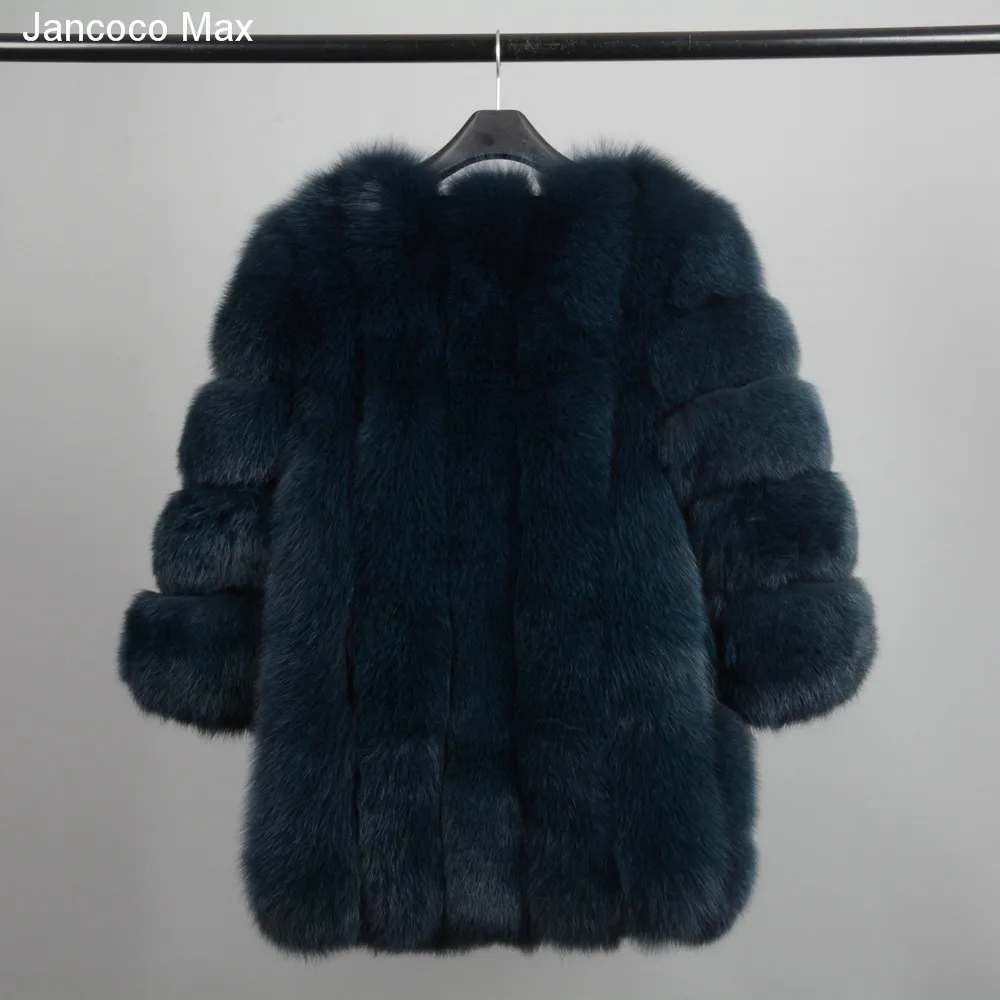 Jancoco Max Lady модное зимнее теплое длинное пальто из натурального Лисьего меха, женская верхняя одежда из натурального меха, Новое поступление S7152