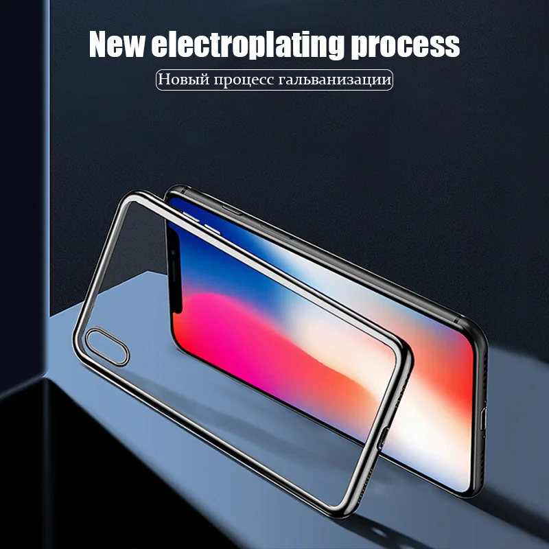 Роскошный мягкий ТПУ чехол для iPhone 6 6S 7 8 Plus с полной защитой прозрачная задняя