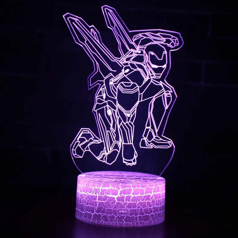 3d-лампа в виде крыла Железного человека светодиодный ночсветильник 7 цветов