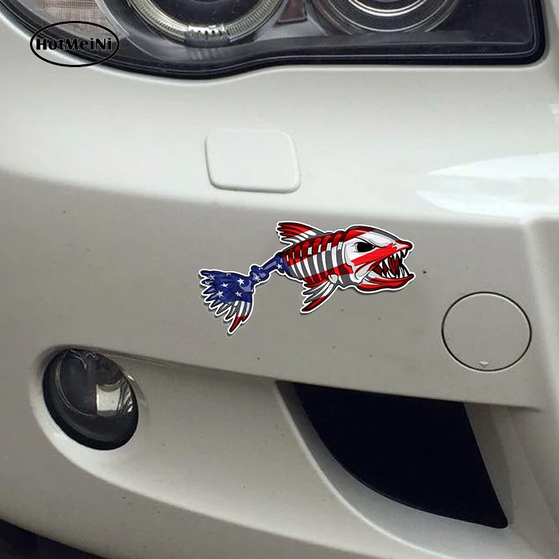 HotMeiNi Bone Fish USA Стикер Печатная цифровая виниловая наклейка бампер окна автомобиля