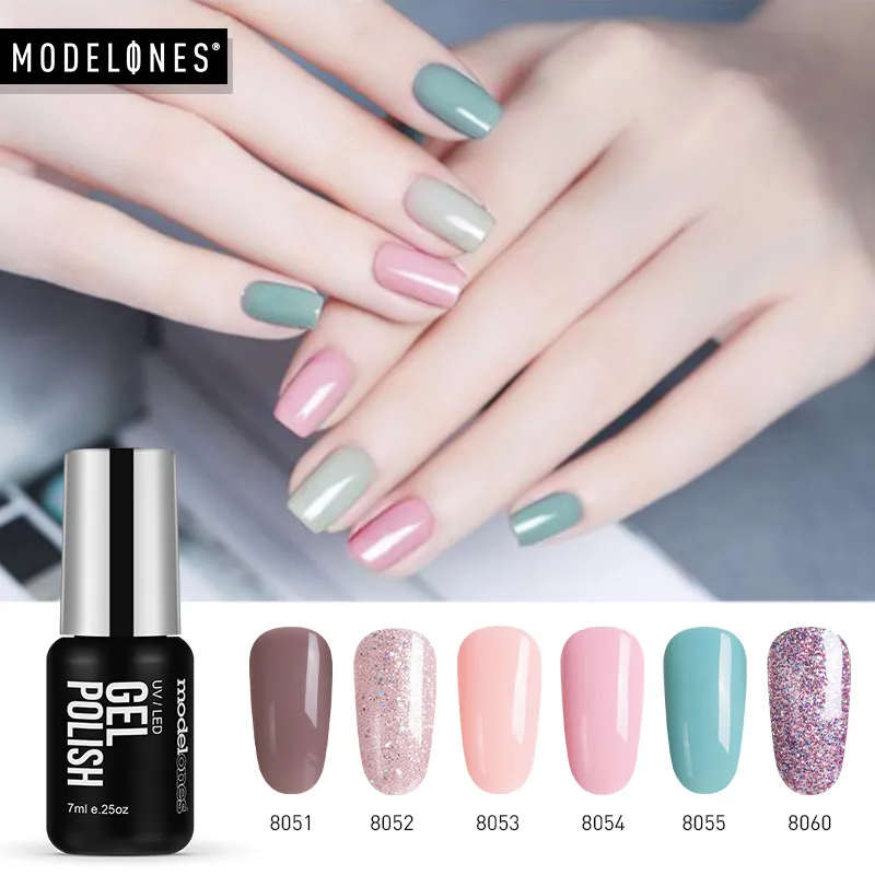 Modelones 6Pcs/Lot UV Nail Gel Polish Art Set Semi Permanent Enamel Varnish Soak Off Purple Color Led | Инструменты для дизайна