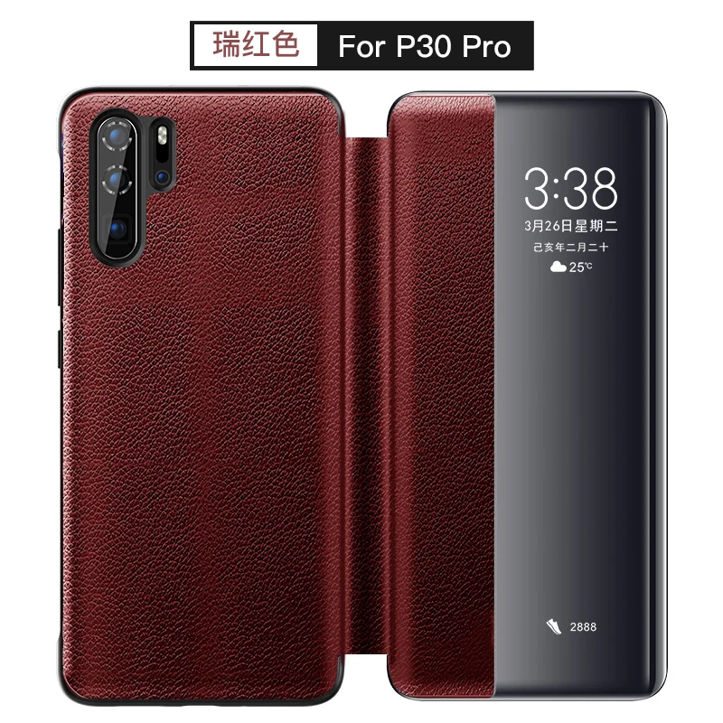Для Huawei P30 натуральная кожа личи флип-чехол умный чехол для телефона Pro