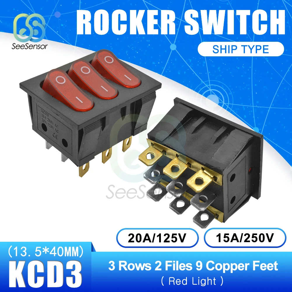 KCD3 кулисный переключатель ВКЛ-ВЫКЛ 2 положения 2 Pin/3 Pin электрооборудование выключатель питания 15A 250VAC/20A 125VAC