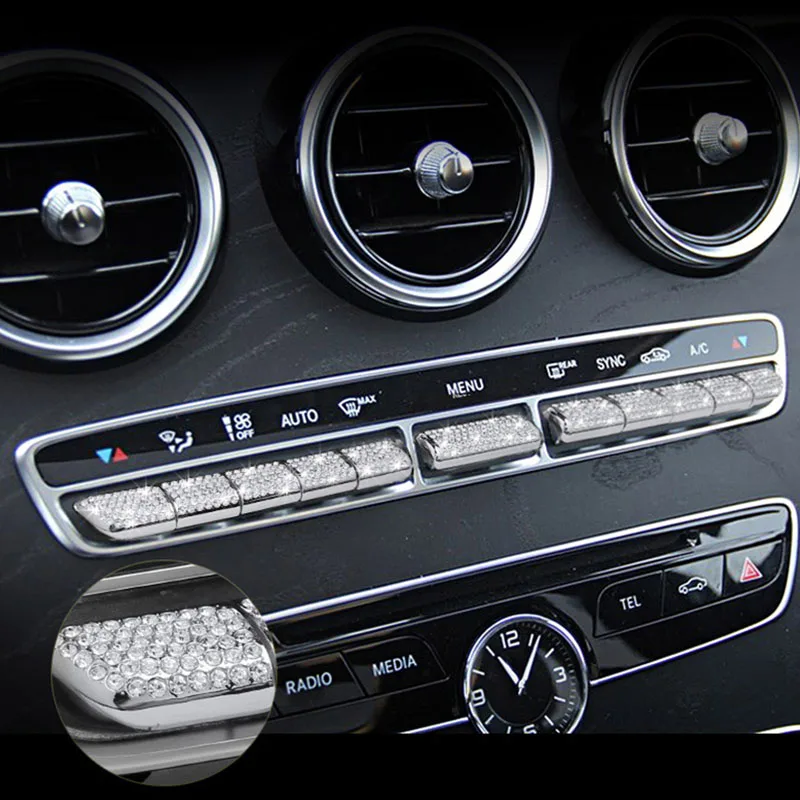 11 шт. кнопки переменного тока в алмазном стиле для Mercedes Benz E Class W213 2017 & C W205 15 17 GLC X205