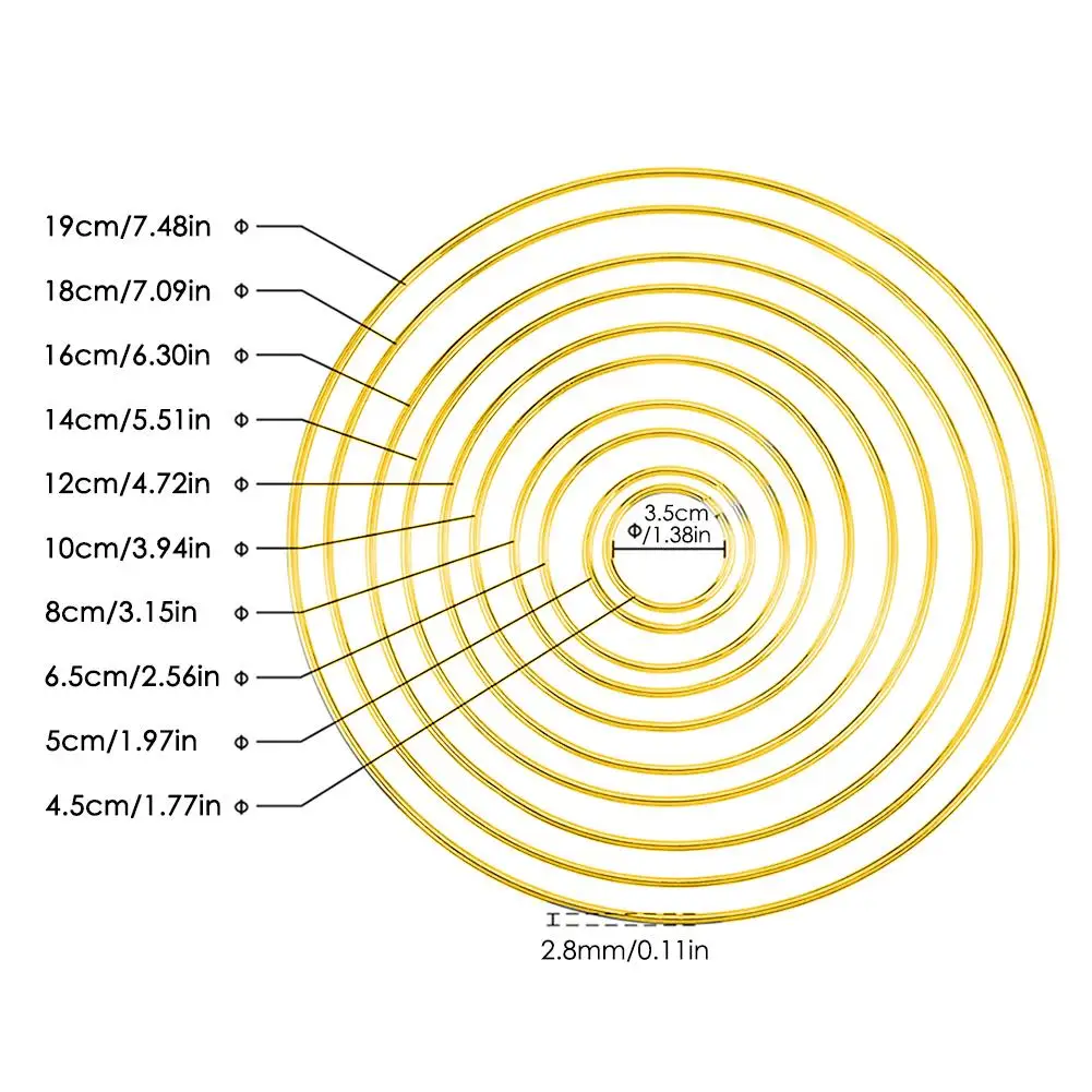 10PCS DIY Dream Catcher Materials Handmade Clothing Wedding Accessories Plating Silver Hoop Ring Dreamcatcher Metal | Дом и сад