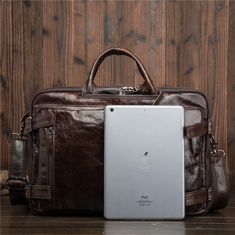 Сумка мессенджер из натуральной кожи для ноутбука 13/14 дюйма портфель IPAD деловая