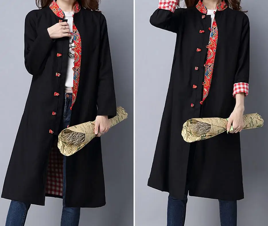 M-XL хит продаж весна Женская Новая мода Ретро стиль воротник с пуговицами принтом