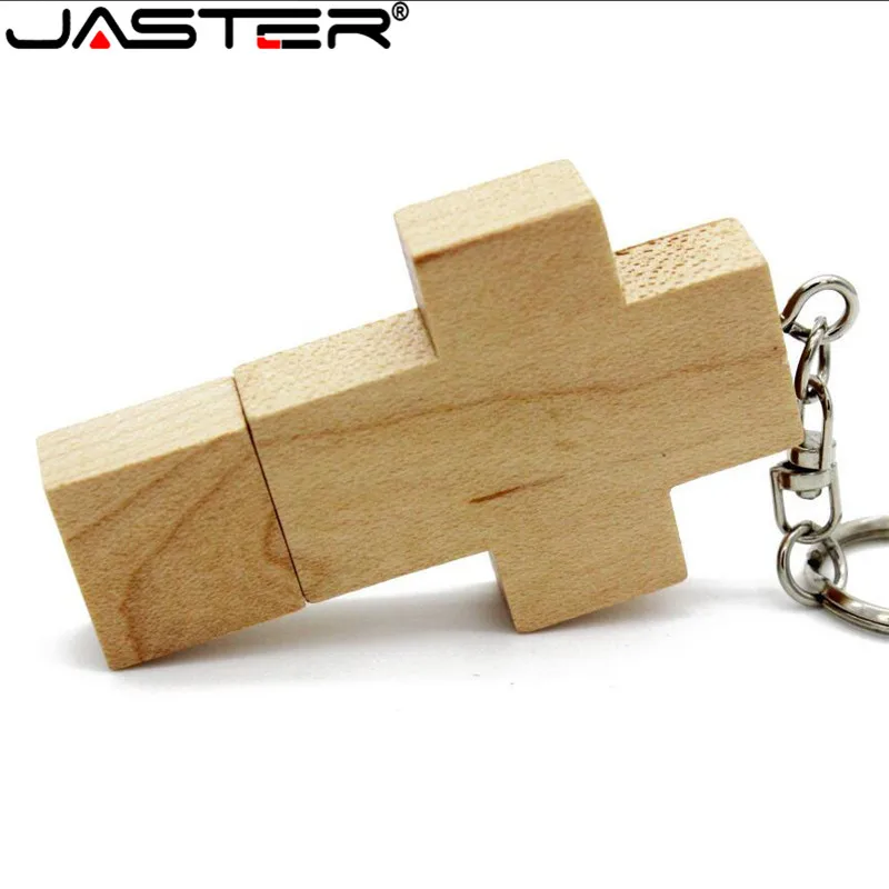 JASTER(более 10 шт бесплатный логотип) usb-накопитель в виде деревянного Креста 2,0 usb флэш-накопитель брелок Флешка 4 ГБ 8 ГБ 16 ГБ 32 ГБ 64 ГБ подарок логотип клиента